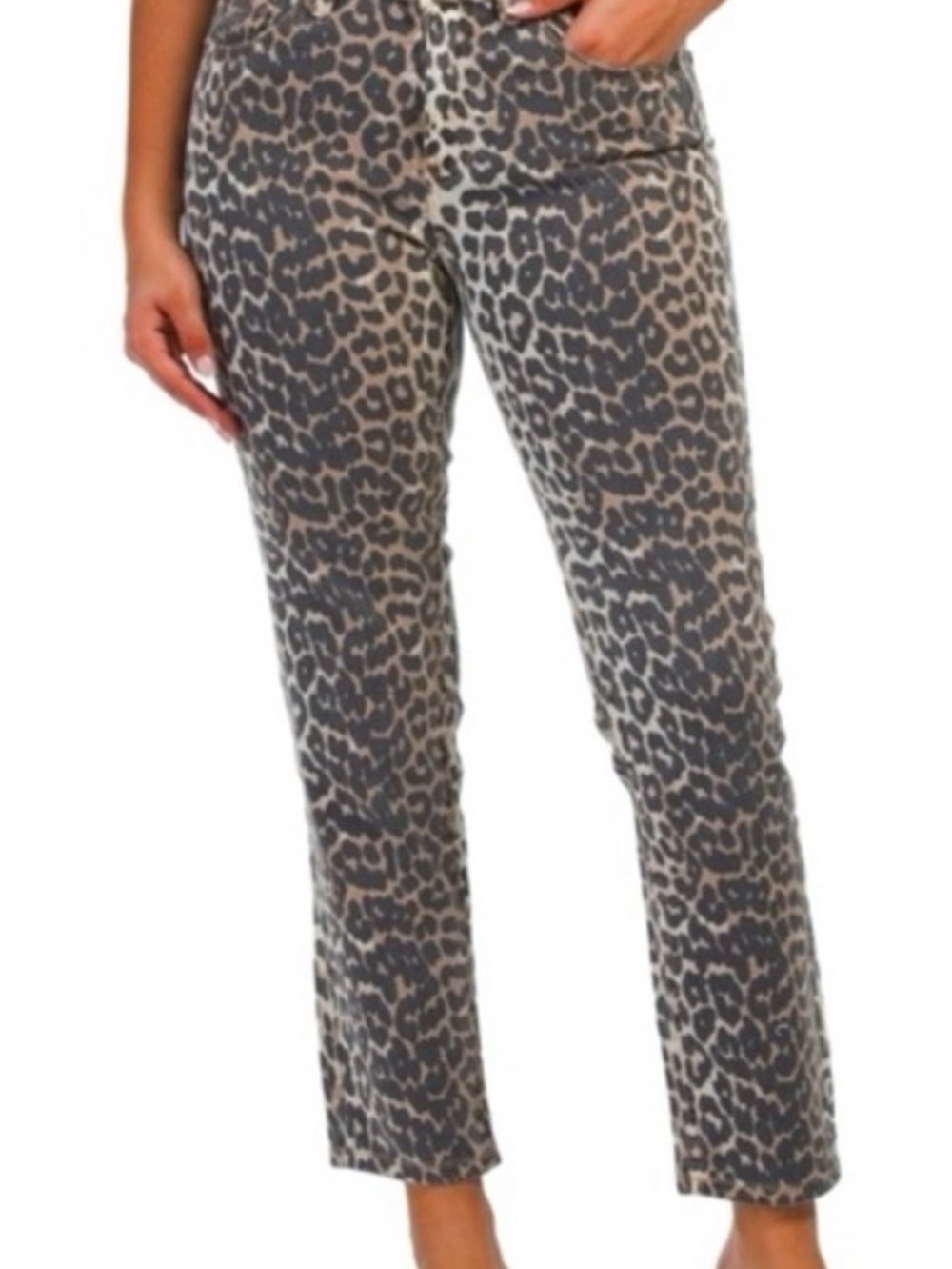 Leopard Print Denim Jeans size 10 excellent condition